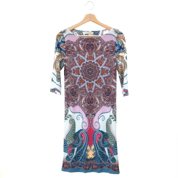 ETRO エトロ 七分袖ワンピース サイズ38 マルチカラー ETRO エトロ 七分袖ワンピース サイズ38 マルチカラー