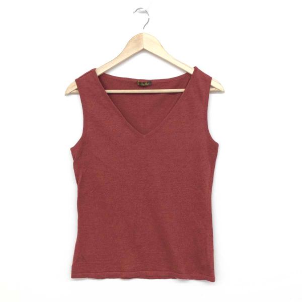 LORO PIANA ロロピアーナ リネンノースリーブニット サイズ44 ボルドー  