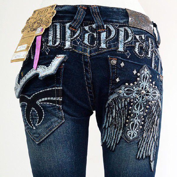 レッドペッパージーンズ レディース Redpepper Jeans 5743正規品羽ウィングクロス十字架バック刺繍タイトブーツカットデニムジーパン ボトムス ズボン Redpepper5743 ジーンズ 香水 バッグ 雑貨 Tifose 通販 Yahoo ショッピング