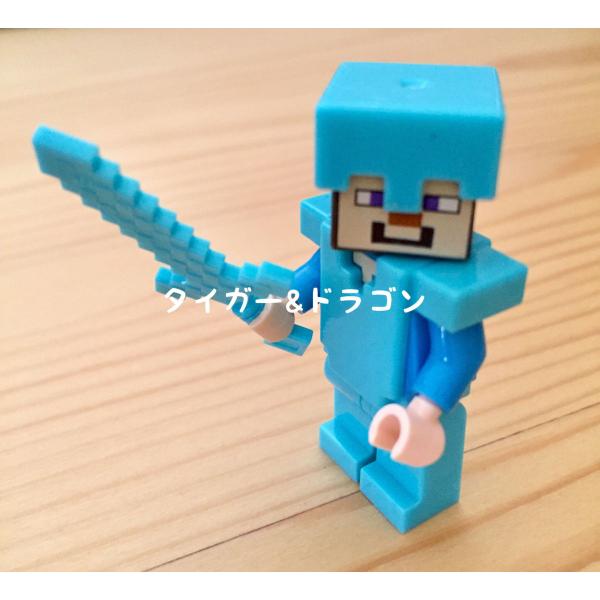マインクラフト レゴ互換 ブロック ミニフィグ ダイアモンドフルスティーブ マイクラゲームキャラクターグッズ Diamondsteve Tiger Dragon 通販 Yahoo ショッピング
