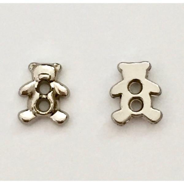 ドール用 5mm 小さい 金属 クマ ボタン 服 バッグ 靴 飾りボタン 手作り ハンドメイド リカちゃん アイシードール バービー 人形