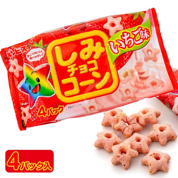【商品詳細】かわいい星型のコーンスナックに、含浸製法で内部までたっぷりチョコをしみこませました♪イチゴ味が登場♪便利な食べ切りサイズです！【商品サイズ】約25×13×7cm【主な仕様】1組1セット｜内容量：約88g(約22g×4袋)｜いちご...