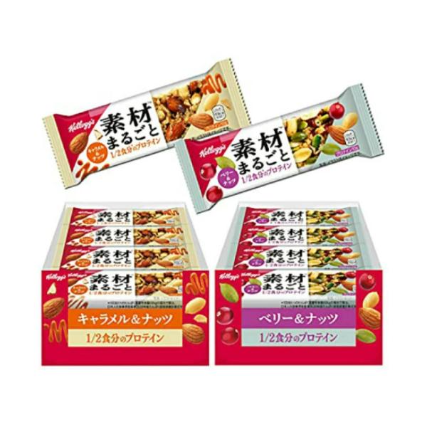 他サイト： ケロッグ 素材まるごと プロテインバー 食べ比べ 2種 各12本 計24本 詰め合わせ アソート セット まとめ買い 栄養補給の商品画像