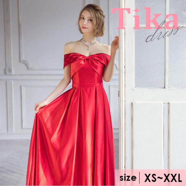 セクシー 半袖 Aラインドレス バックリボン tika_tk-ld69058t