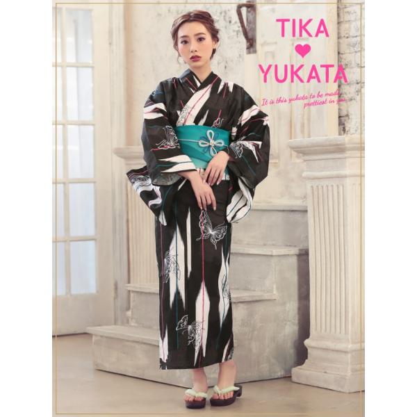 浴衣 セット かわいい浴衣 Tika ティカ 矢羽 蝶柄 浴衣3点セット 浴衣 平帯or作り帯 下駄 黒 白地 女性用浴衣 レディース浴衣 Buyee Buyee 日本の通販商品 オークションの代理入札 代理購入