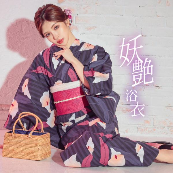 【2025年新作浴衣】 【菖蒲】 綿麻浴衣セット（浴衣＋帯） /フリーサイズ 2025 浴衣5点セット(ゆかた・帯・下駄・着付けマニュアル