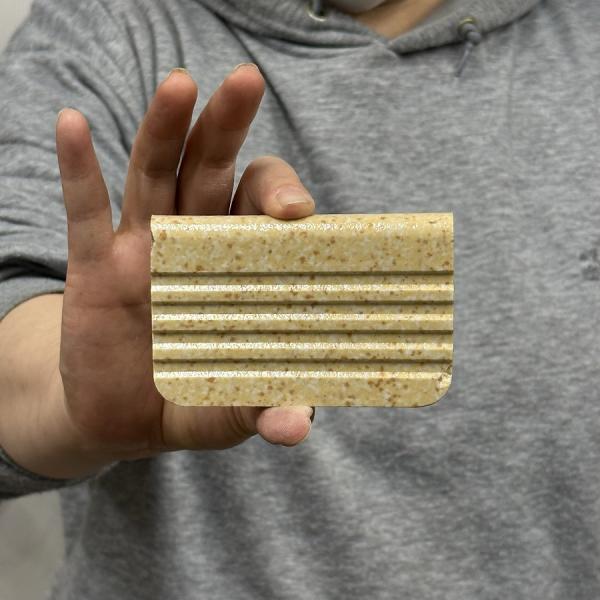 小階段 タイル 磁器 滑り止め 目印用 階段 茶斑点ポーチ DIY 防滑 補修用 ポイント アクセント 洋風 エクステリア用 段鼻 t-205 93x60 昭和 ヴィンテージ 大正