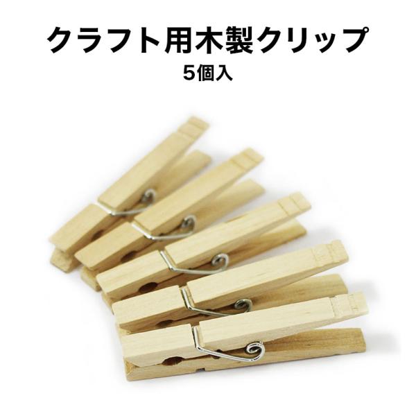 木製クリップ5個 夏休み 工作 クラフト