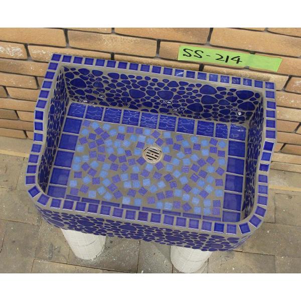 タイルシンク　昭和レトロ　洗面台　モザイクタイル　流し台　ガーデニング 楽天市場】ガーデンシンク タイル 流し台 昭和レトロ 大型