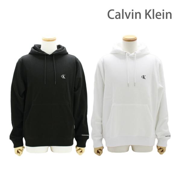 カルバンクライン パーカー J30J315713 BAE ブラック YAF ホワイト Cotton Blend Fleece Hoodie メンズ