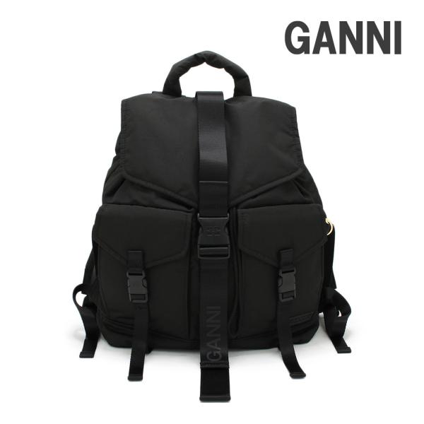 GANNI ガニー リュック A4755-099 Recycled Tech Backpack ブラック レディース バックパック