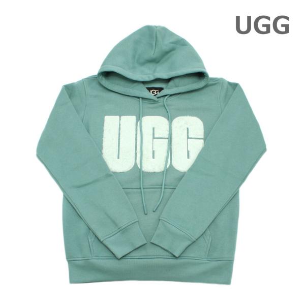 UGG（アグ） パーカー Rey Fuzzy Logo Hoodie 1121385 DEE グリーン