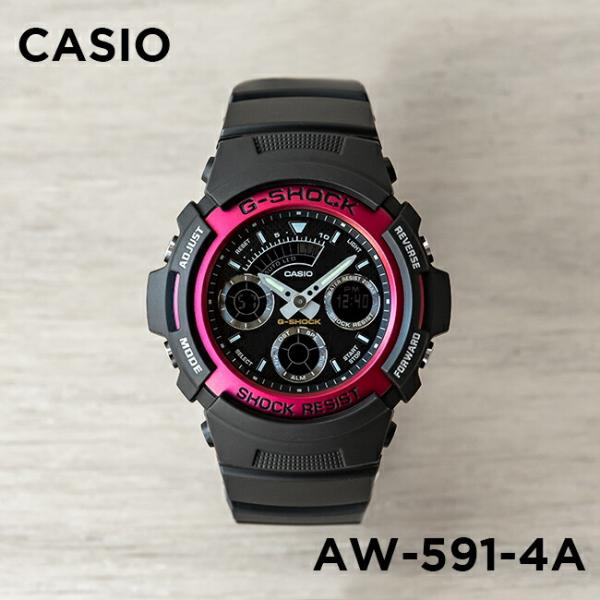 10年保証 Casio G Shock カシオ Gショック Aw 591 4a 腕時計 メンズ キッズ 子供 男の子 アナデジ 防水 ブラック 黒 レッド 赤 海外モデル