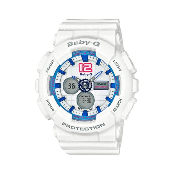 送料無料 Casio Baby G カシオ ベビーg Ba 1 7bjf 腕時計 レディース キッズ 子供 女の子 アナデジ 防水 ホワイト 白 スカイブルー 水色
