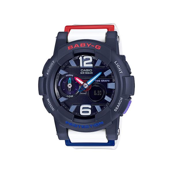 10年保証 送料無料 Casio Baby G カシオ ベビーg Gライド Bga 180 2b2 腕時計 レディース キッズ 子供 女の子 アナデジ 防水 ホワイト 白 ネイビー