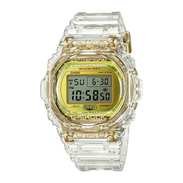 送料無料 Casio G Shock カシオ Gショック Dw 5735e 7jr 腕時計 メンズ キッズ 男の子 デジタル 防水 スケルトン ゴールド 白 金 子供 Web限定 ホワイト