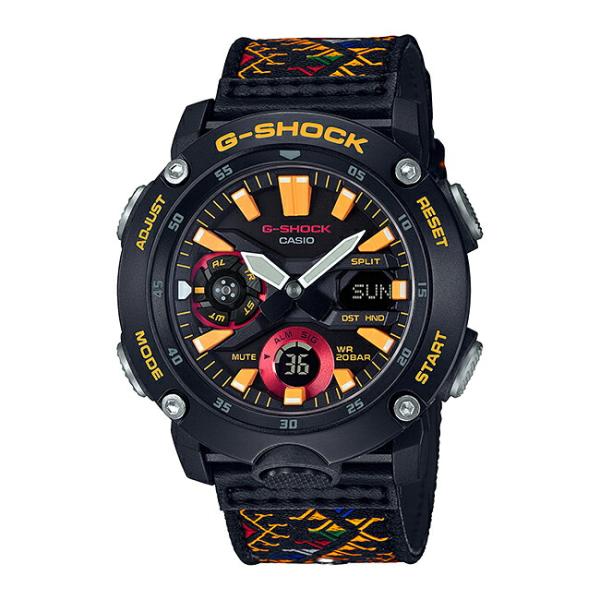 送料無料 Casio G Shock カシオ Gショック Ga 00bt 1ajr 腕時計 メンズ キッズ 子供 男の子 デジタル 防水 ブラック 黒 イエロー 黄色 ナイロンベルト