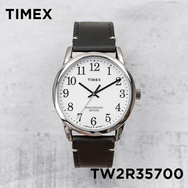 Timex タイメックス イージーリーダー 40周年 アニバーサリー 38mm メンズ Tw2r 腕時計 白 革ベルト レディース ブラック ホワイト アナログ 返品送料無料 黒 レザー