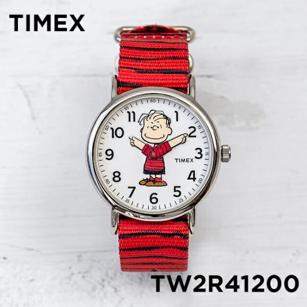 Timex タイメックス ウィークエンダー ピーナッツ ライナス 38mm メンズ Tw2r410 腕時計 レディース アナログ ホワイト 白 レッド 赤 ナイロン