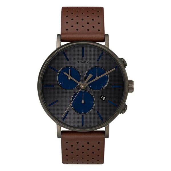 送料無料 Timex タイメックス フェアフィールド スーパーノヴァ サービス クロノグラフ 41mm Tw2r 腕時計 レザー アナログ ブラウン メンズ 黒 茶 ブラック 革ベルト