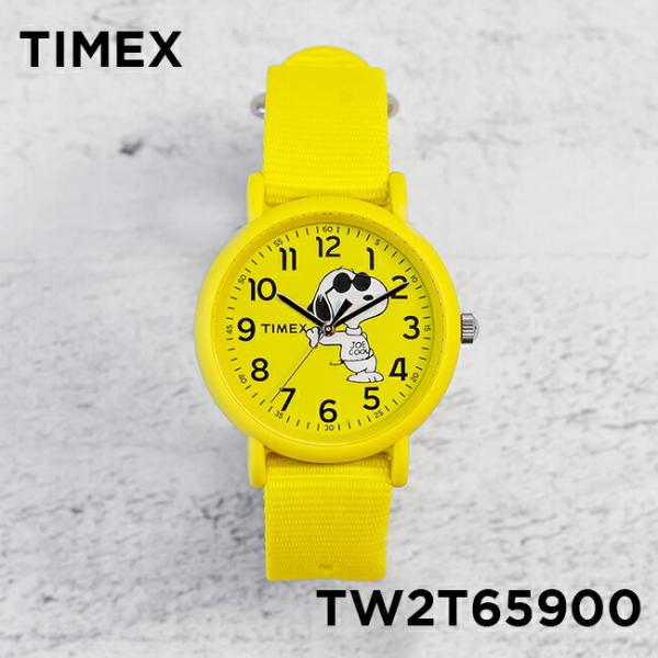 Timex タイメックス ピーナッツ ウィークエンダー 34mm Tw2t 腕時計 メンズ レディース アナログ イエロー 黄色 スヌーピー ナイロンベルト