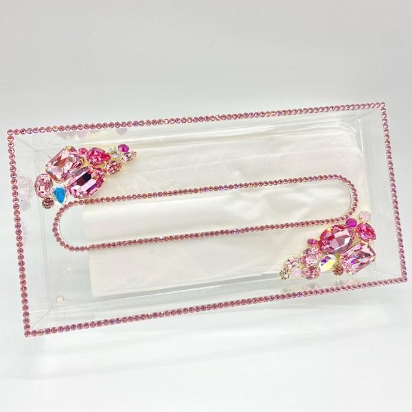 デコ ティッシュケース スワロフスキー ガラスストーン ゴージャス ビジュー SWAROVSKI ティッシュケース スワロフスキー SWAROVSKI RHINE