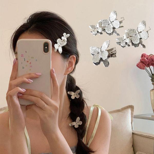 髪留め キラキラ  蝶 レディース シンプル チョウチョ ヘアピン 固定 バレッタ ヘアアクセサリー 髪飾り まとめ髪 花 フラワー おしゃれ かわいい