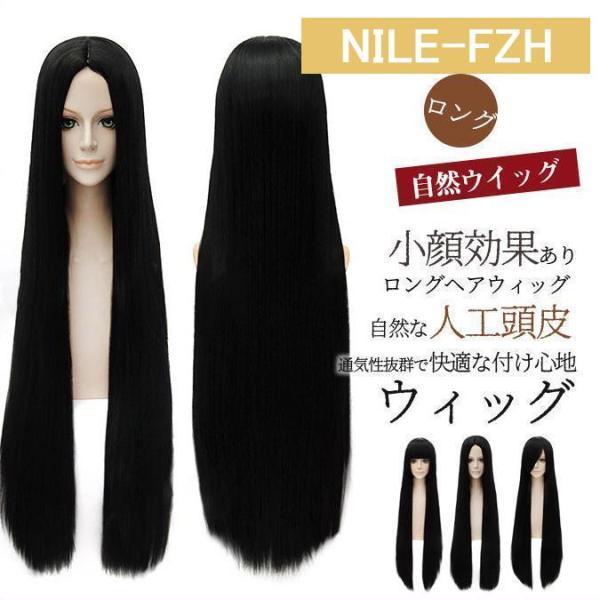 ウィッグ ロング フルウィッグ 自然 3タイプ スーパーロング ストレート 100cm ハイライト ツートン 黒 コスプレ かつら つけ毛 レディース