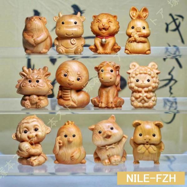 木製の十二支 干支 の起き上がりこぼし 木 雑貨 置物 おきあがりこぼし