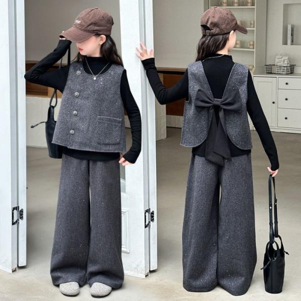 キッズ セットアップ 子供服 女の子 卒業式 パンツスーツ 3点セット 女の子 フォーマル 結婚式 発表会 音楽会 入学式 スーツ 女の子服セット内容トップス+パンツ＋ベストカラー：画像通りサイズ：120　目安身長110〜120cm　目安体...