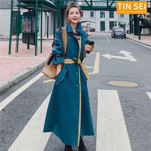 トレンチコート レディース 英国風 ブルー ロングコート ショートスタイル チェスター アウター フォーマル ロング 長袖 通勤 オフィス 冬服 秋冬 高級感 上品 Tin09 Outer59 Tinseiヤフー店 通販 Yahoo ショッピング
