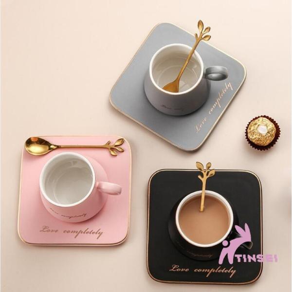 コーヒーカップ ティーカップ マグカップ 結婚祝い 引越し祝い プレゼント ギフト カップ コップ セット ソーサー スプーン ソーサー付き  キュート 高級感 北欧 気品 可愛い 台所 おもてなし 上質 3点セット3点セット内容：1*カッ...