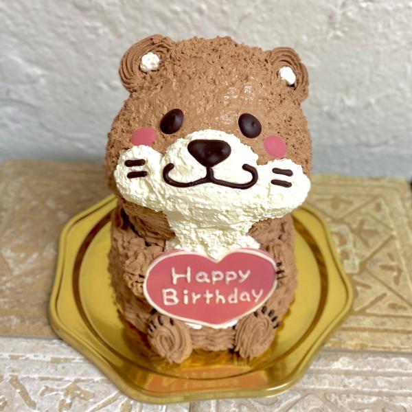 キーワード：誕生日 ケーキ こども 子供 かわいい 人気 動物  立体ケーキ センイルケーキ サプライズ 送料無料 かわうそ・原材料名：乳等を主要原料とする食品（植物油脂、乳製品、糖類、チョコレート、その他）（国内製造）、ケーキミックス、卵...