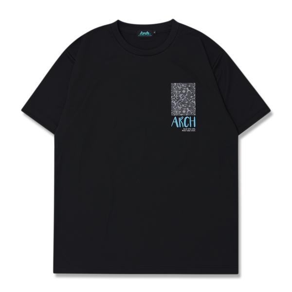 Arch rise vibes flower tee【T126133】black