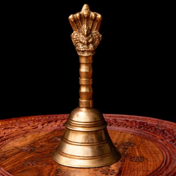 送料無料 インド 打楽器 民族楽器 呼び鈴 (1点物)ナーガとガルーダの