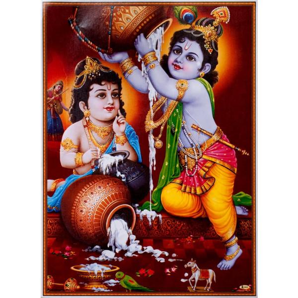 ベイビークリシュナ Krishna ポスター ヒンドゥー教 〔約35.5cm×約25.5