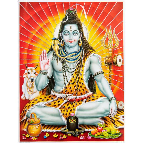 クリシュナ／ヒンドゥー：油彩 クリスタル装飾 कृष्ण, Kṛṣṇa ˈkr̩ʂɳə クリシュナ Krishna ポスター ヒンドゥー教 〔約40.5cm×約30.5cm〕輝く