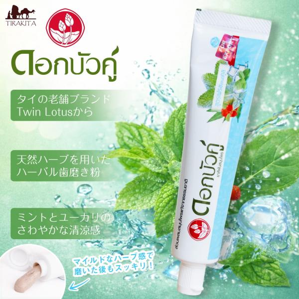 歯磨き粉 歯みがき粉 Dok Bua Ku ハーバル トゥースペースト フレッシュ＆クール HERBAL TOOTHPASTE FRESH &