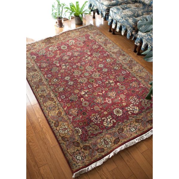 返品ok 送料無料 手織りのインド絨毯 約185cm エスニック マット X 約123cm 玄関マット 絨毯 じゅうたん X インテリア カーペット ラグ アジアン 手作り ラグ 手織り絨毯 手編み絨毯 エスニック Ind Jyu 68 インド アジア雑貨ティラキタ