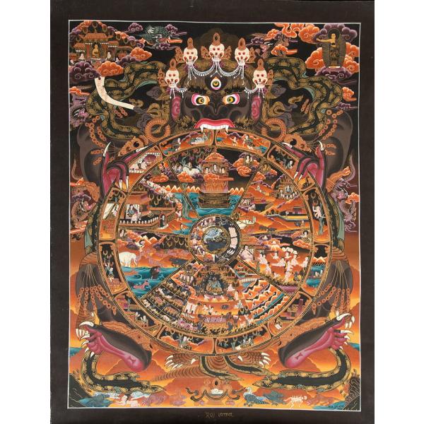 送料無料 タンカ 仏画 マンダラ チベット 〔Raj Lama作 一点物