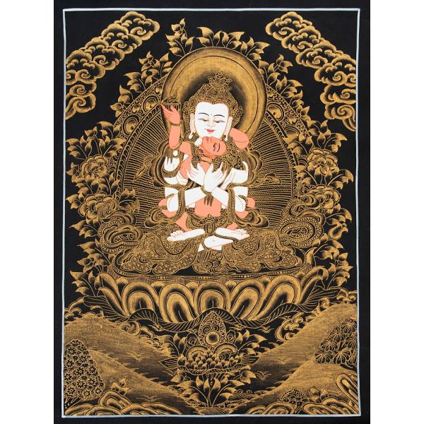 送料無料 観音菩薩 タンカ 仏画 マンダラ 〔一点物〕タンカ ヤブユム