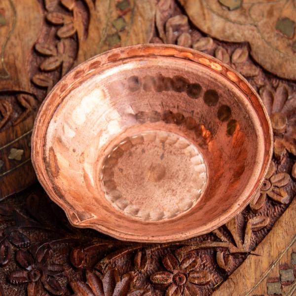 礼拝用品 小皿 小物入れ 銅 ディヤ Diya ネパールの銅製 オイルランプ