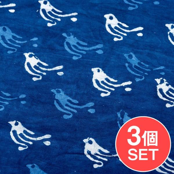 未使用！インディゴ 生地 藍染 蚤の市 フレンチワーク 2m×115 大判 tirakita-shop_set-fabr-115