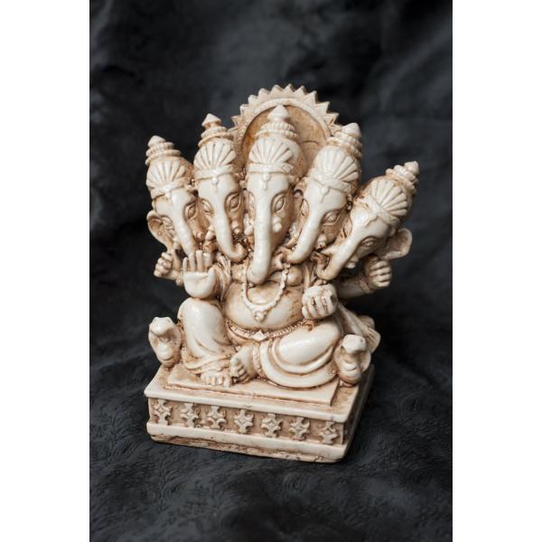 仏教美術　古銅　インド神　５面ガネーシャ象神　置物　M　R5207 仏教美術 古銅 インド神 5面ガネーシャ象神 置物 M R5207