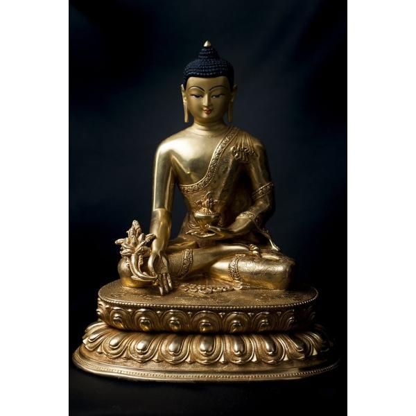 仏教美術 古銅鍍金 チベット仏 薬師如来像 仏像 仏教美術 古銅鍍金 チベット仏 薬師如来像 仏像 チベット仏像
