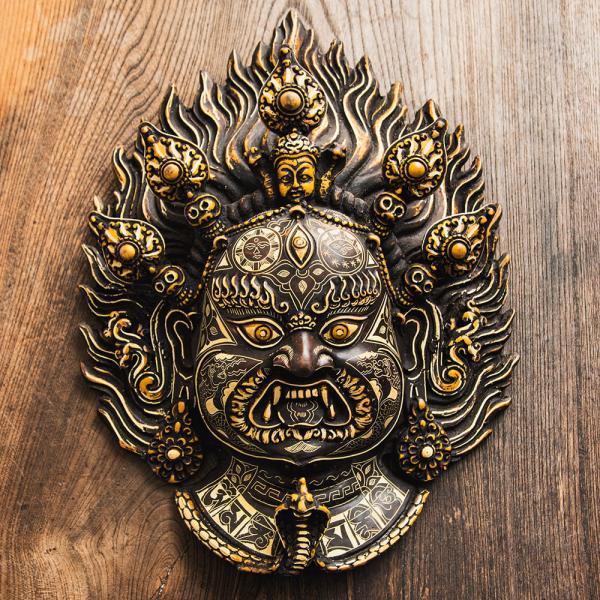 木彫壁掛けプラーク ヒンドゥー教 シヴァ神 置物 寺院 柱 レリーフ レジン 神様 ヒンドゥー教 仏教 置物 (全2色)〔壁掛けタイプ