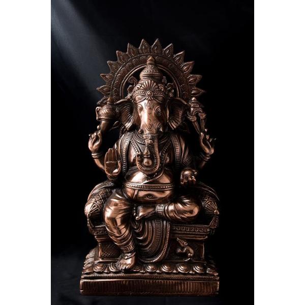 仏像 置物 ガネーシャ像 神様像 座りガネーシャ 54cm インド