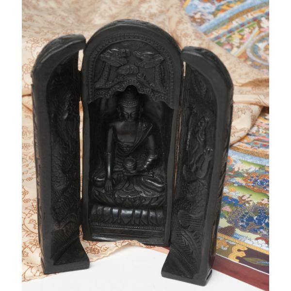 仏 不空羂索観音 ヒノキ製 総高36cm 身丈6寸