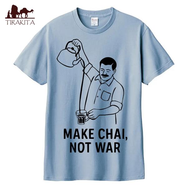 おしゃれ Tシャツ ヨガ YOGA Make Chai not War 5.6oz生地 綿 コットン