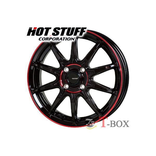 G-SPEEDホイール14インチ4.5J 4穴PDC100 4本(内2本)　① HOT STUFF G・SPEED P-06 14インチ 4.5J 4H100 +45 ブラック